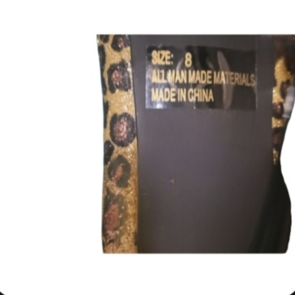 QUPID NEUTRAL 107 Gold Bronze Leopard Glitter Platform Pumps Size 8 - Picture 11 of 12